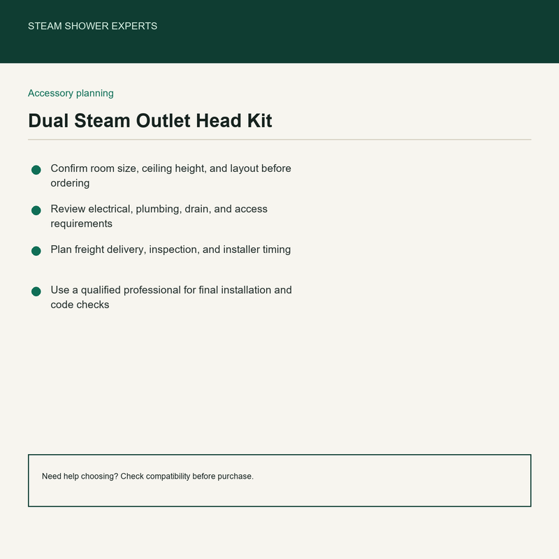 Dual Steam Outlet Head Kit pre-install planning checklist