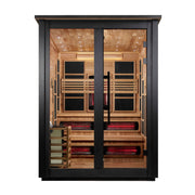 Golden Designs "Kaskinen" 6 Person, 2 Tone Barn Hybrid (PureTech™ Full Spectrum IR or Traditional Stove) Outdoor Sauna (GDI-8526-03) - GDI-8526-03 image 2